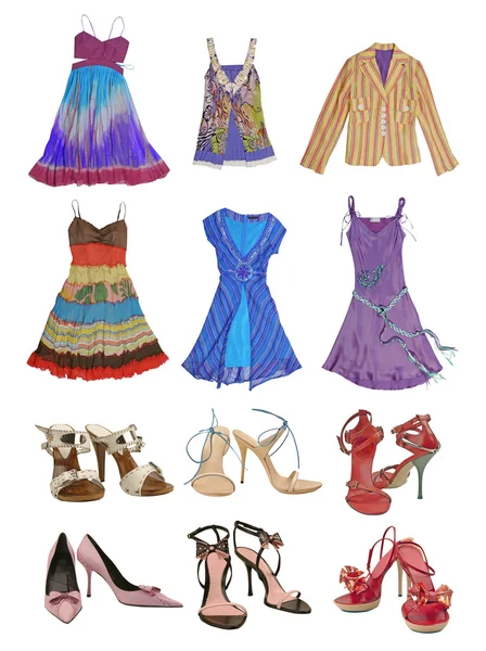Samling färg klänning — Stockfoto