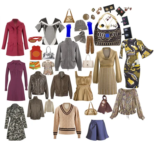 Collection of icons of warm clothing for the Internet — Stock Photo, Image