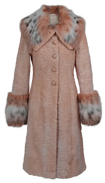 ベージュ色の毛皮のコート — ストック写真