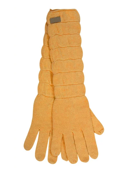 Žluté vlněné rukavice — Stock fotografie