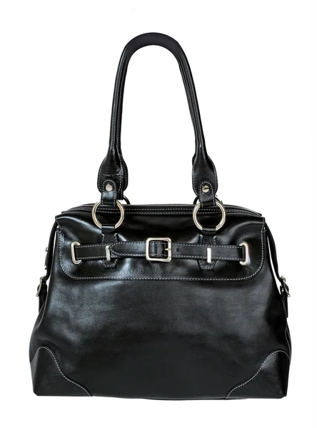 Černá kožená taška — Stock fotografie