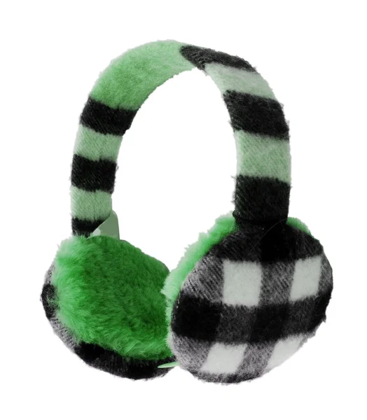 Checkered headphones cap — Stok fotoğraf