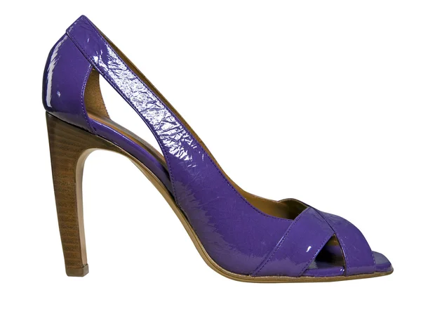 Violet shoe high hill — Stock Photo, Image