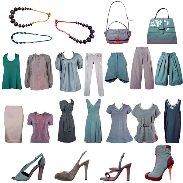 Verzameling van kleding en accessoires — Stockfoto