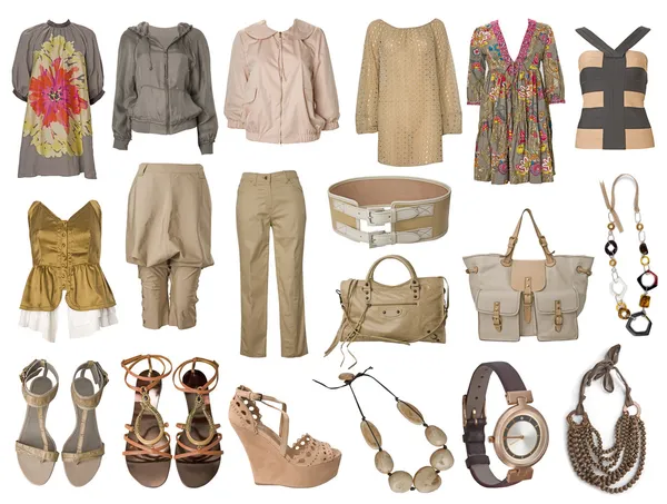Kolekce oblečení a oblečení — Stock fotografie