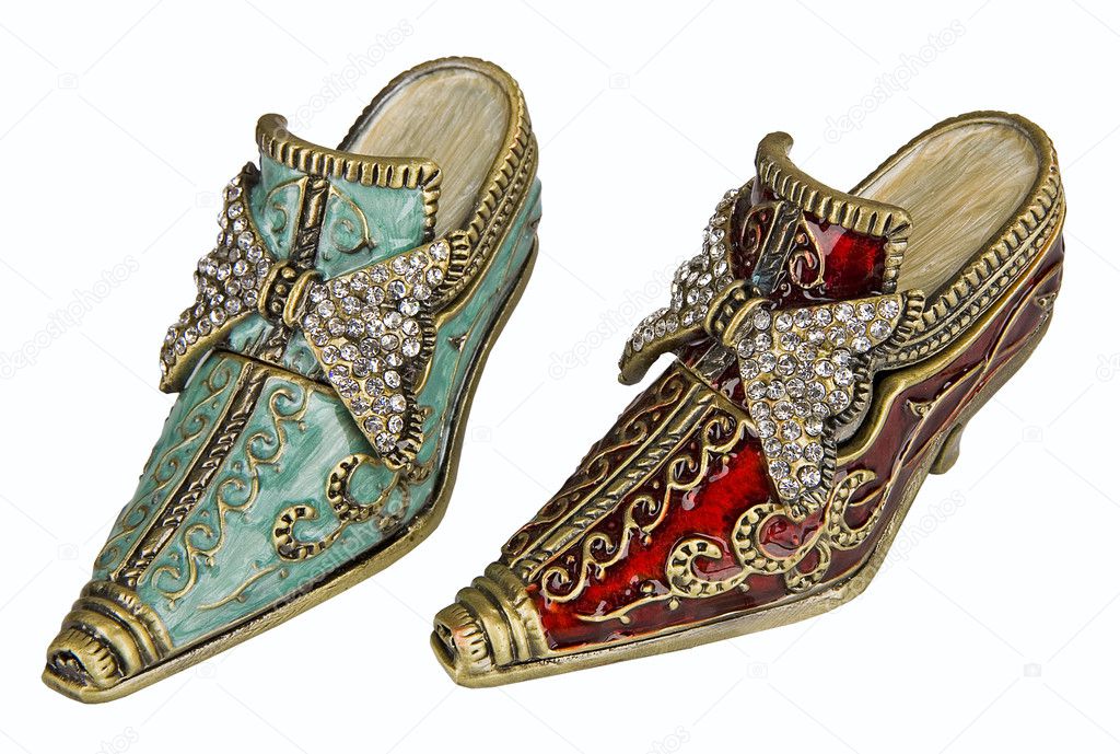 Silver souvenir shoes