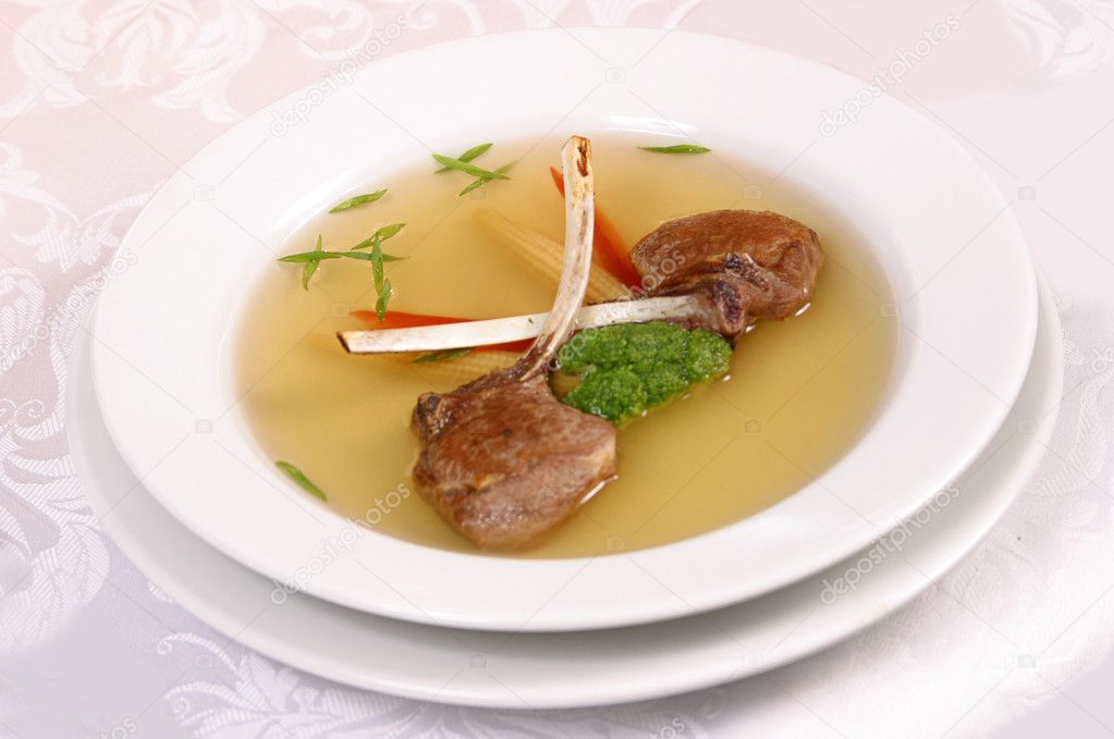 Lamb bone soup — Stock Photo © evaletova #10512858