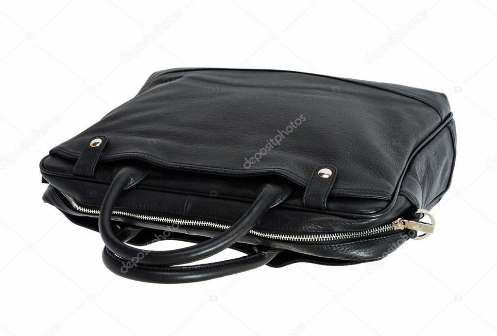 Close-up brief case isolated on white