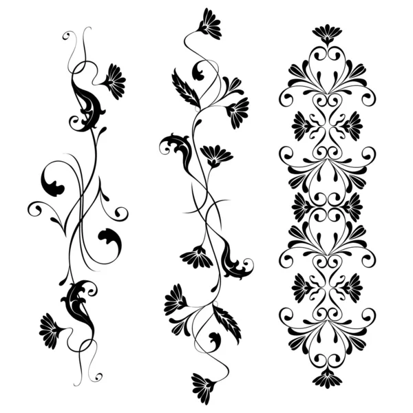 Vektorové prvky designu květiny a květinové ornamenty — Stockový vektor