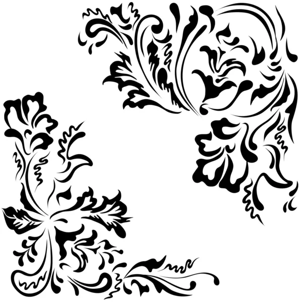 Eléments vectoriels pour ornements floraux — Image vectorielle