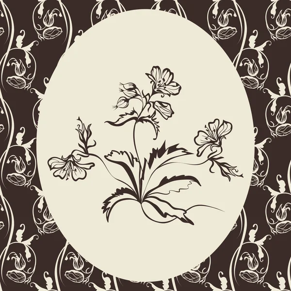 Una flor en el centro del patrón sin costuras de la flor — Archivo Imágenes Vectoriales