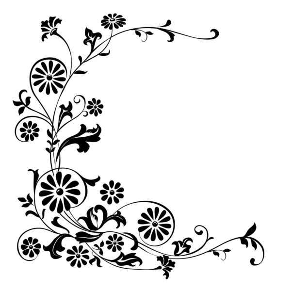 Patrón flores y ornamentos florales — Vector de stock