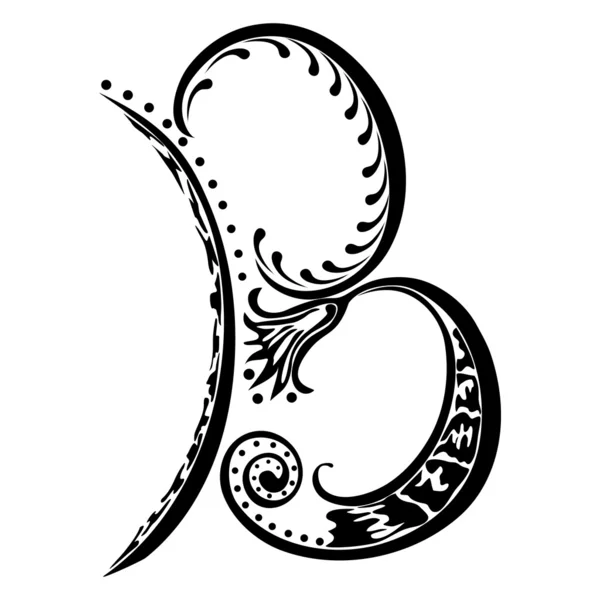 Lettre initiale B sur fond blanc — Image vectorielle