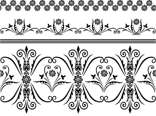 Seamless pattern with swirling decorative floral elements. — Stock Vector