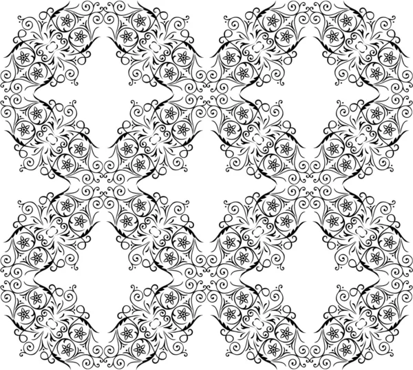 Sierlijke vintage naadloze patroon op een witte achtergrond met bloemen en ornamenten floral — Stockvector