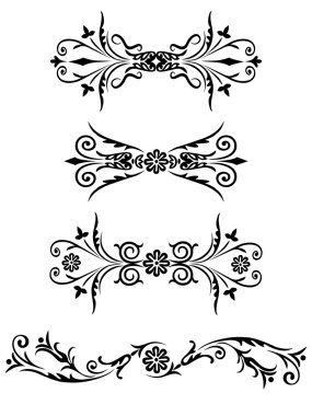 Vector elements for design flowers and ornaments floral. Decorating for the page clipart