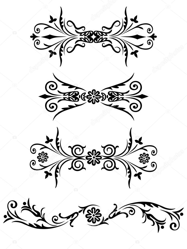 Vector elements for design flowers and ornaments floral. Decorating for the page