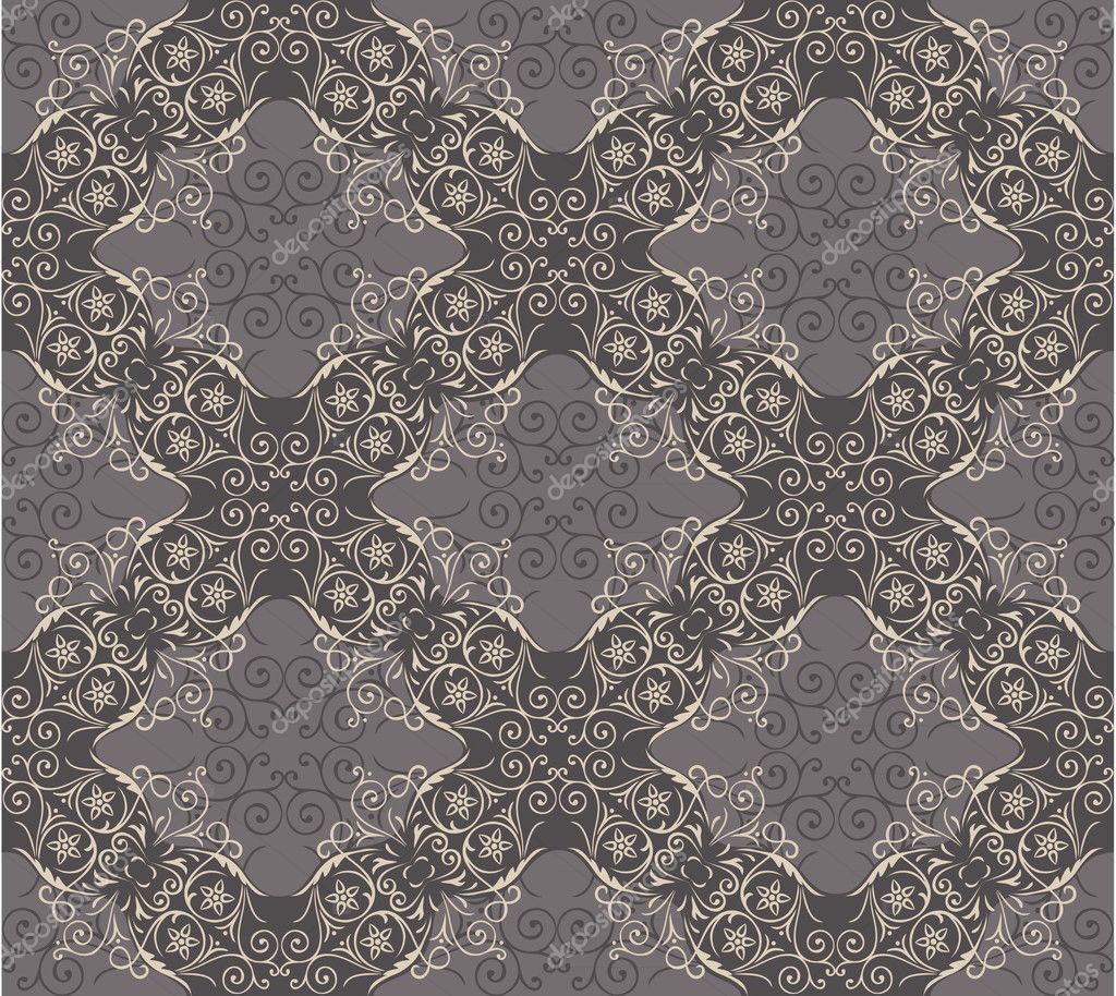 Seamless Elegant Lace Pattern With Swirling Decorative Floral Elements Gray Background For Design Of Gift Packs Patterns Fabric Wallpaper Web Sites Etc Vector Image By C Nairine Vector Stock 10641283