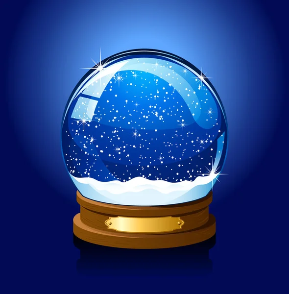 Jul snowjordklot på blå bakgrund — Stock vektor