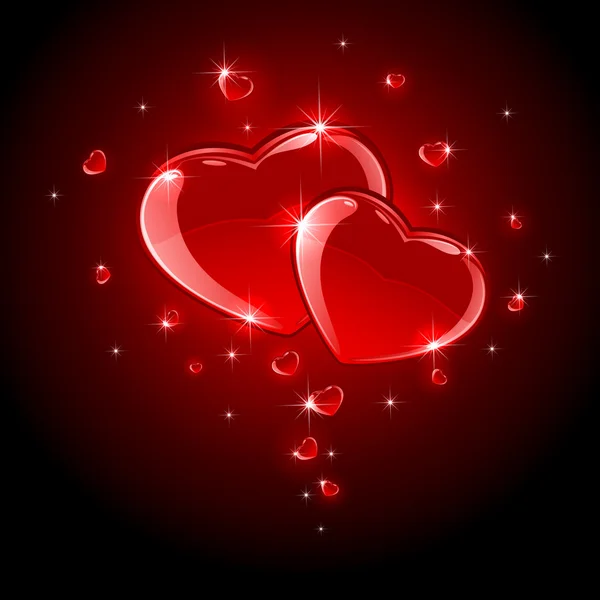 Λαμπερό καρδιές — Διανυσματικό Αρχείο