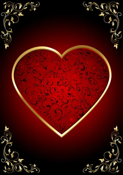 Valentijnsdag kaart met hart — Stockvector