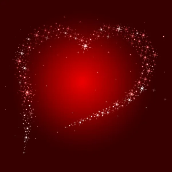 情人节那天背景与繁星点点的心 — 图库矢量图片