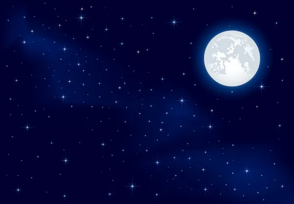 Зоряне небо і Місяць — стоковий вектор