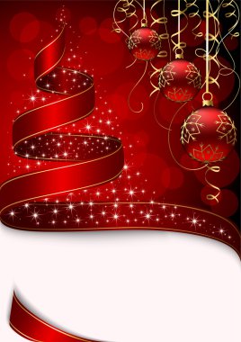 Christmas tree with stars and balls clipart