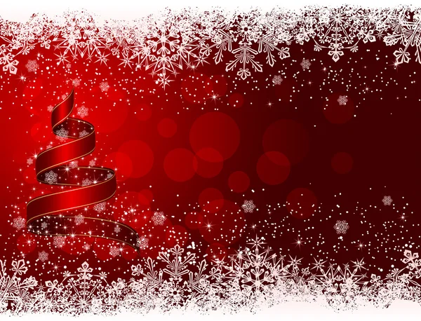 クリスマス ツリーと雪の結晶 — ストックベクタ