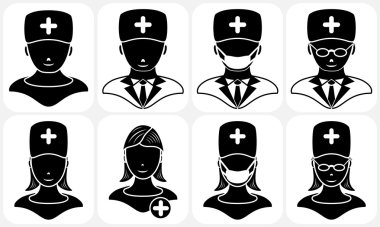 Eight medical icons clipart