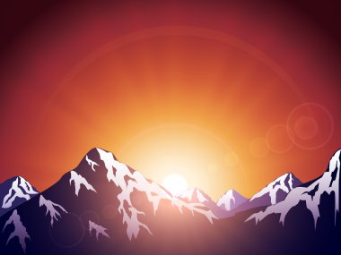 Morning in mountains clipart