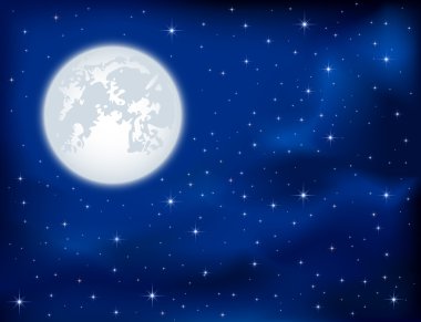 Night sky and Moon clipart