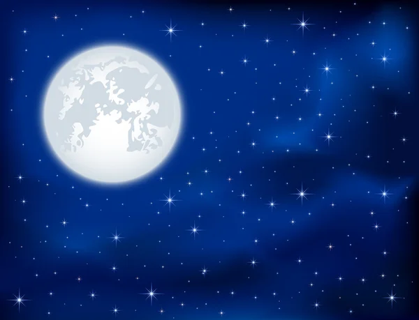 Night sky and Moon — Stock Vector