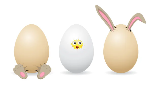 Three Easter eggs — Stock Vector