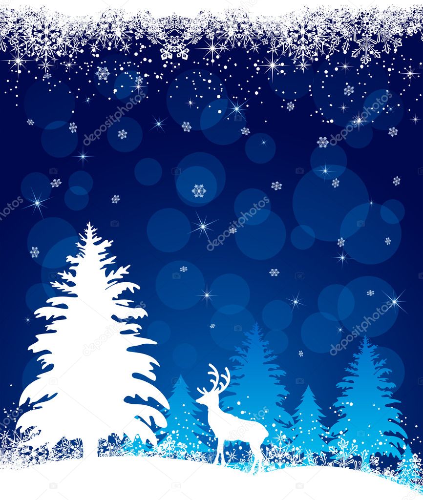 Background with reindeer