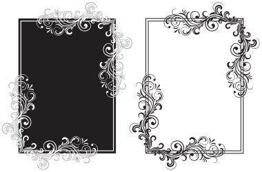 Black and white frames clipart