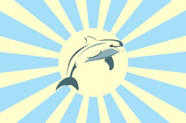 Dolphin and the Sun clipart