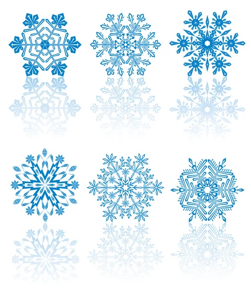 Οι μπλε νιφάδες χιονιού — Διανυσματικό Αρχείο