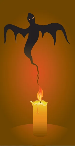 Candle and ghost — Stock Vector