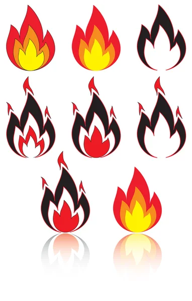 Ícones de fogo —  Vetores de Stock