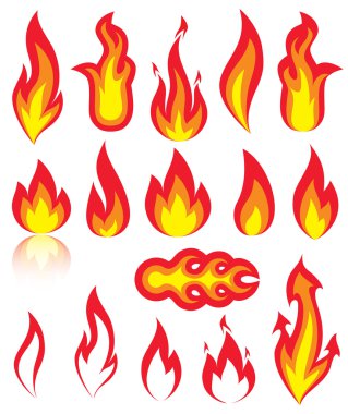 Flame icons clipart