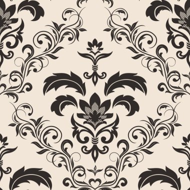 Seamless gothic floral wallpaper clipart