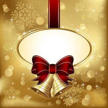 Christmas bells with bow clipart
