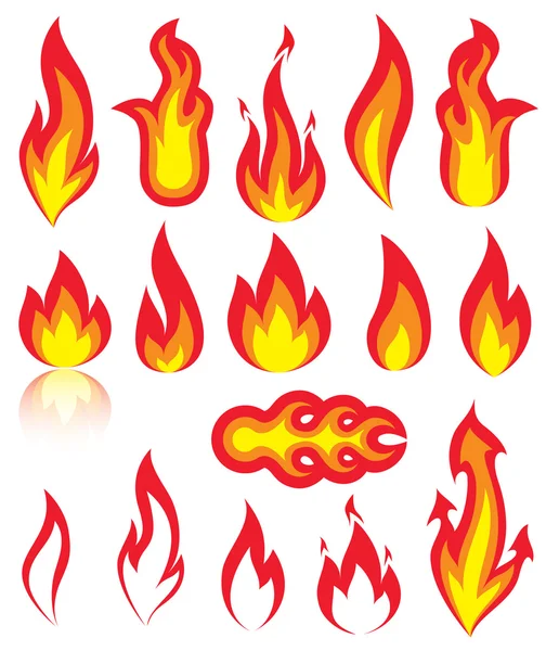 Icônes de flamme — Image vectorielle