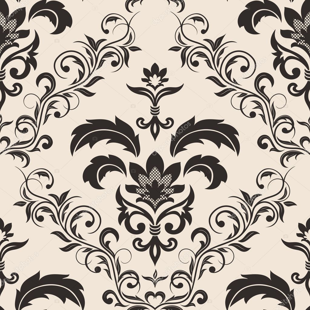 Seamless gothic floral wallpaper Stock Vector Image by ©losw #10524873