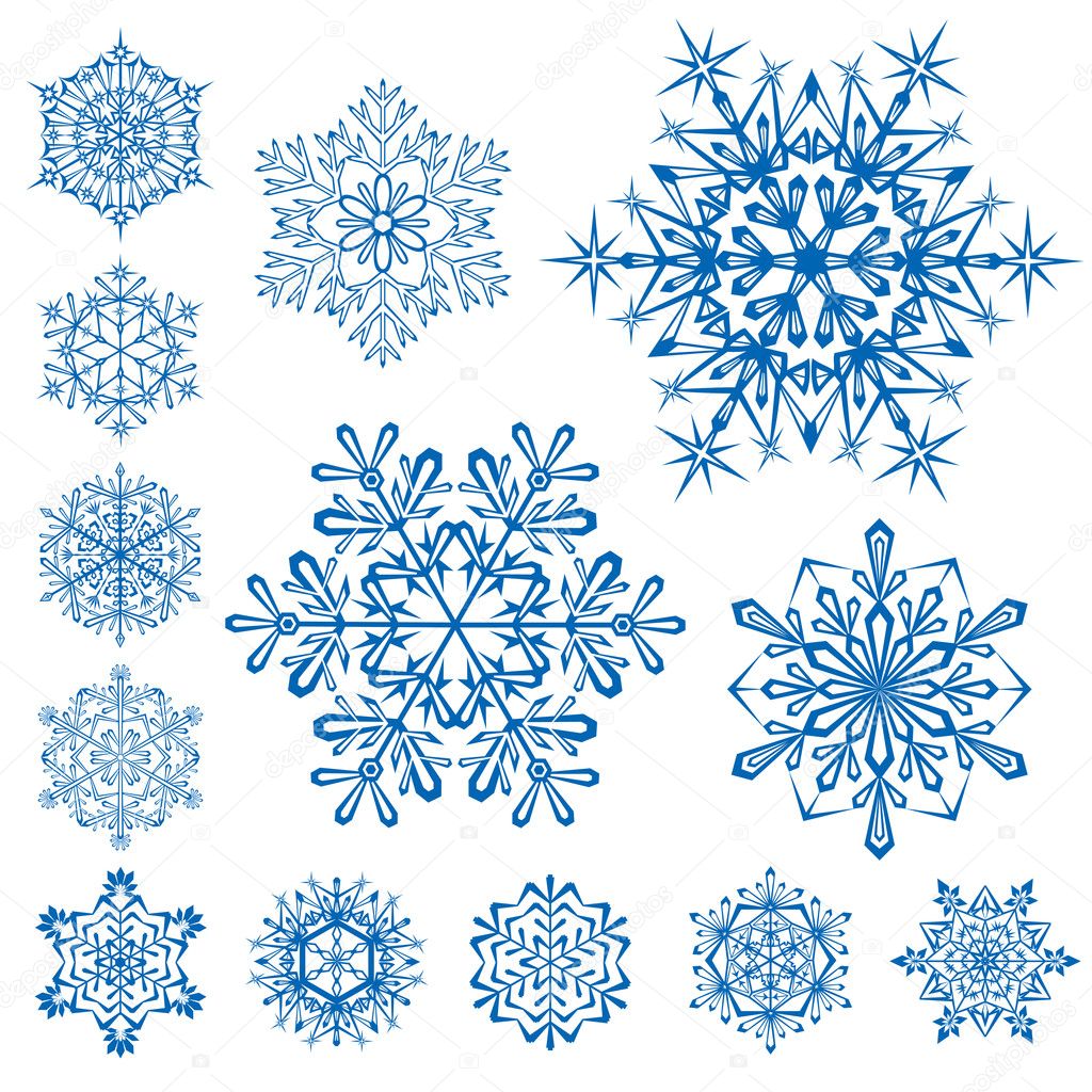 Snowflakes on white