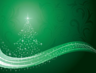 Background with Christmas tree and design elements clipart