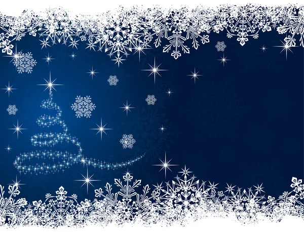 Arbre de Noël sur fond bleu — Image vectorielle