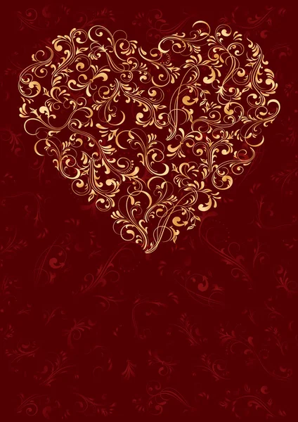 Corazón sobre fondo rojo — Archivo Imágenes Vectoriales