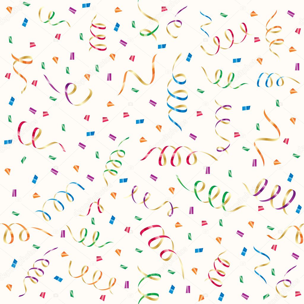 Party Streamers And Confetti Stock Illustration - Download Image
